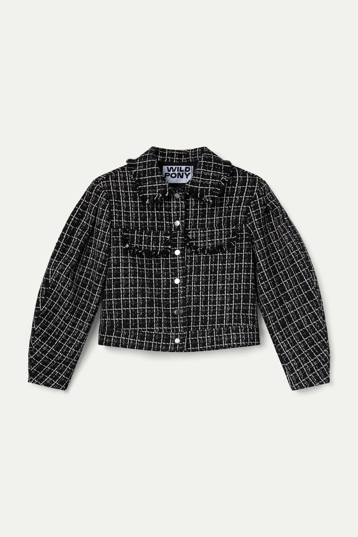 Black tweed jacket with frayed details