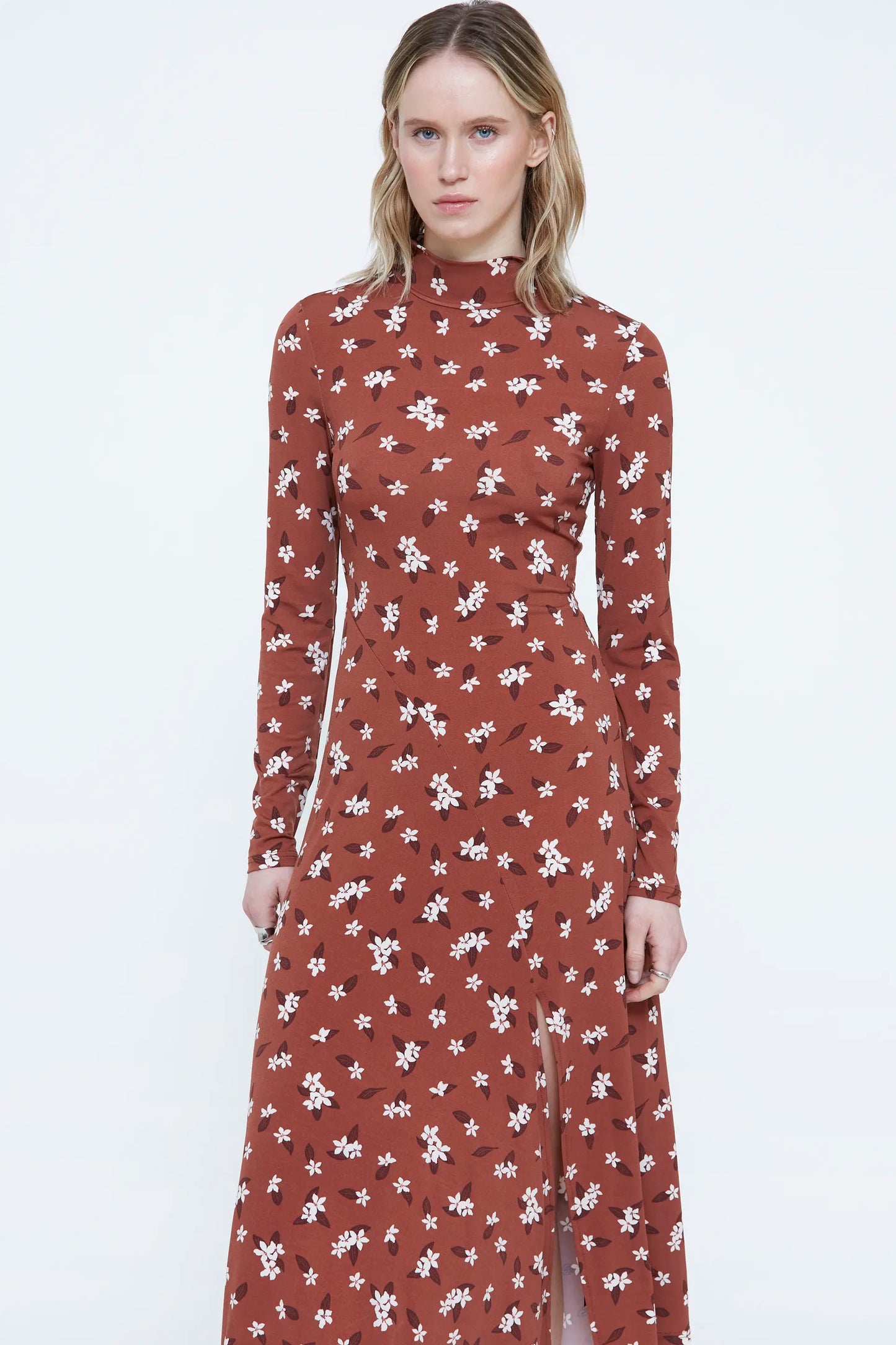 Long dress with Almond Flower print