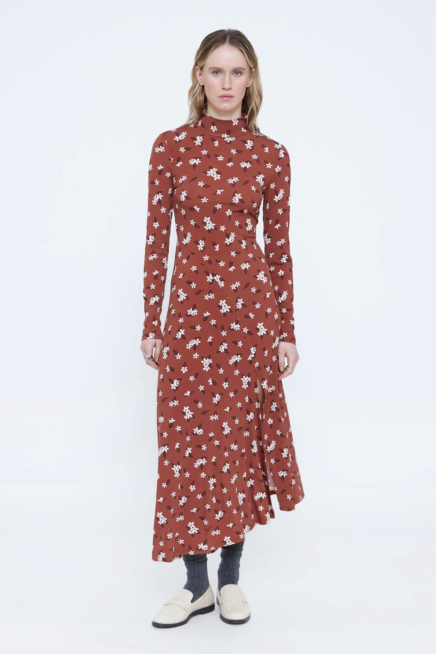 Long dress with Almond Flower print