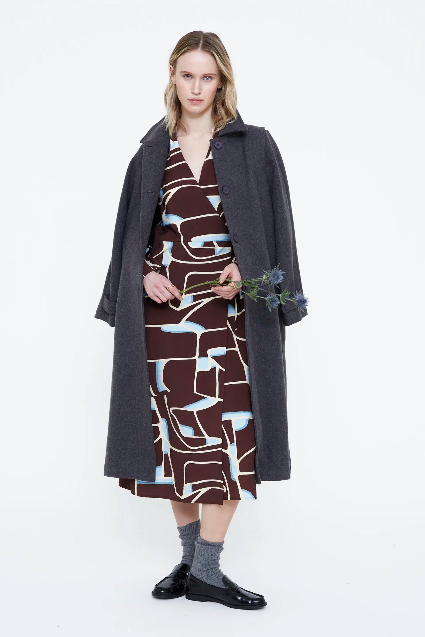 Vestido midi con estampado Bombón