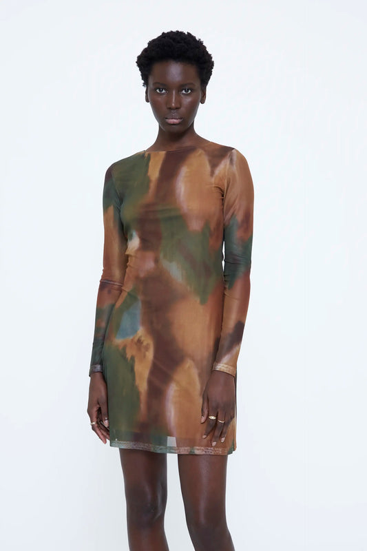 Vestido corto con estampado Arce