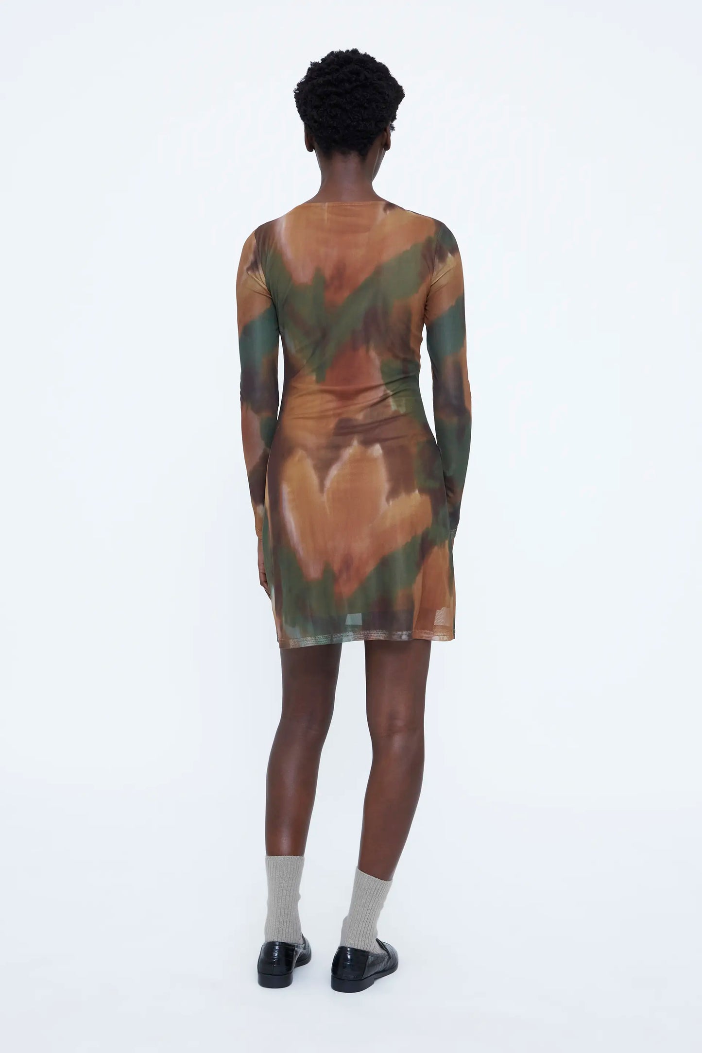 Short dress with Maple print
