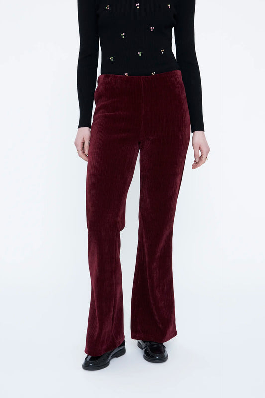Pantalón de terciopelo burdeos