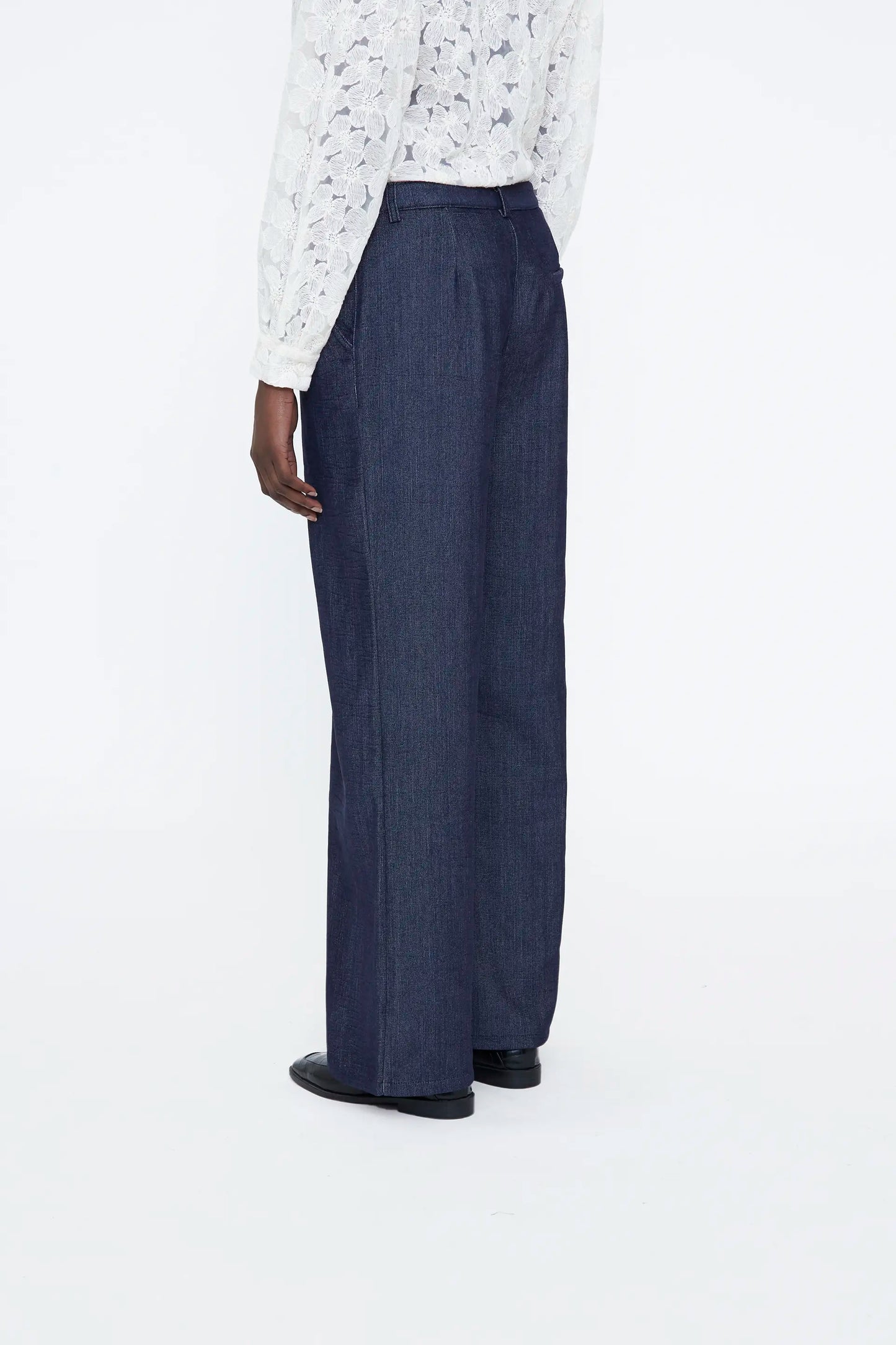 Navy blue trousers
