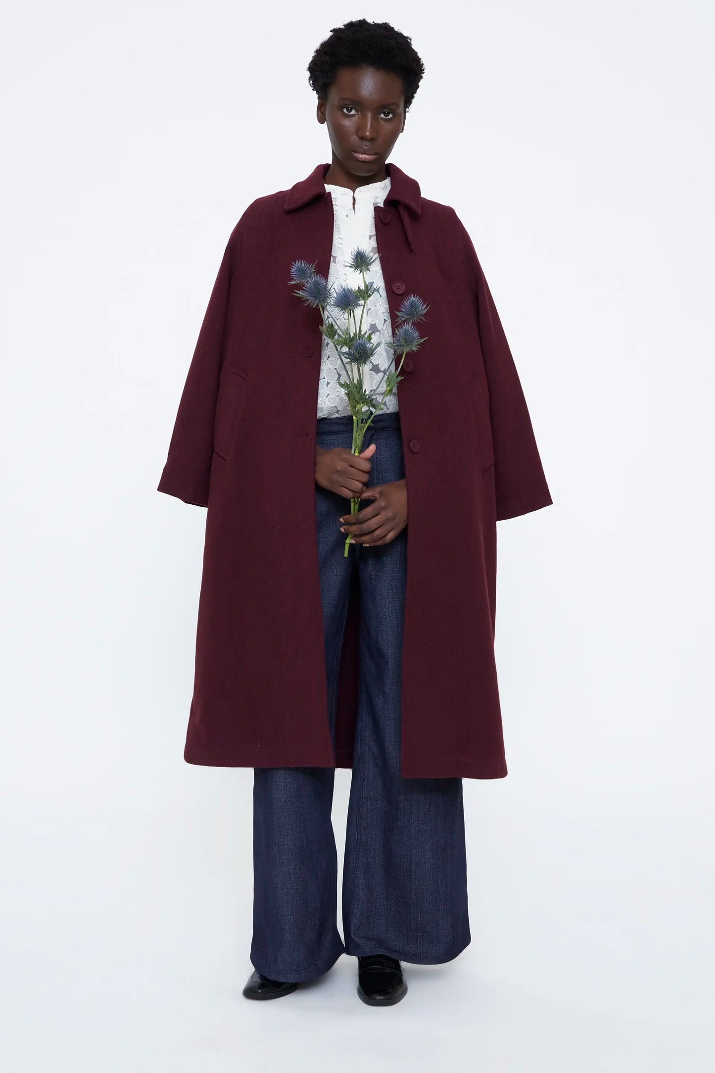 Navy blue trousers