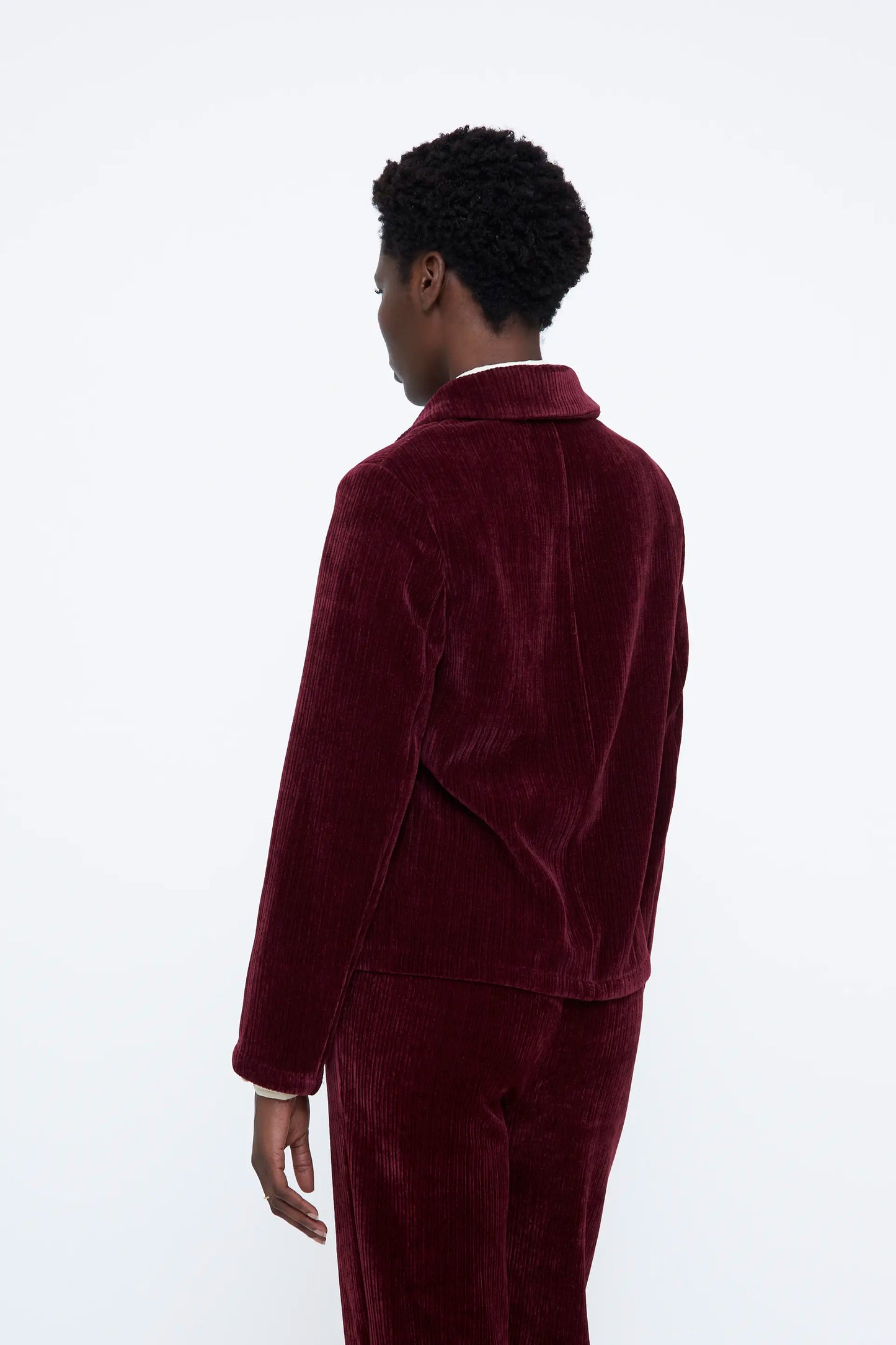 Blazer terciopelo burdeos