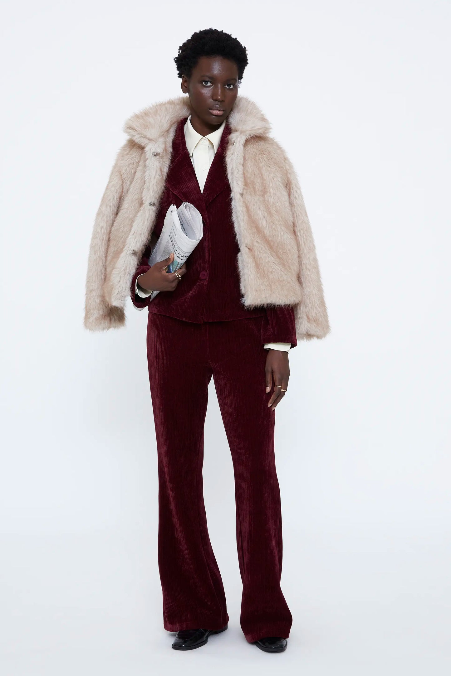 Blazer terciopelo burdeos