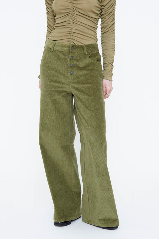 Pantalón pana verde oliva