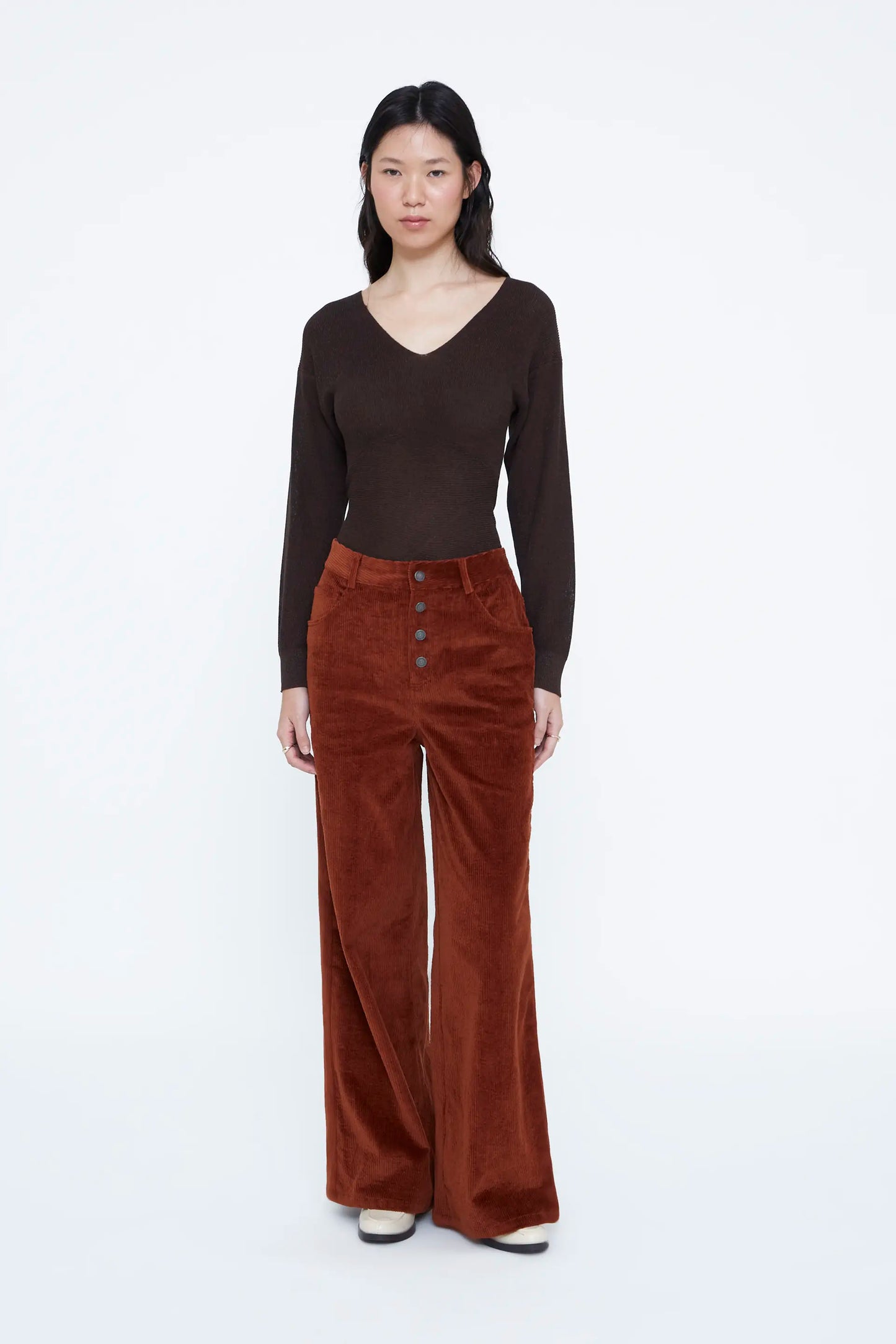 Brown corduroy trousers