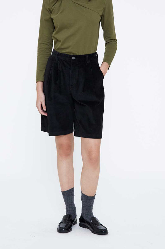 Shorts de pana negro