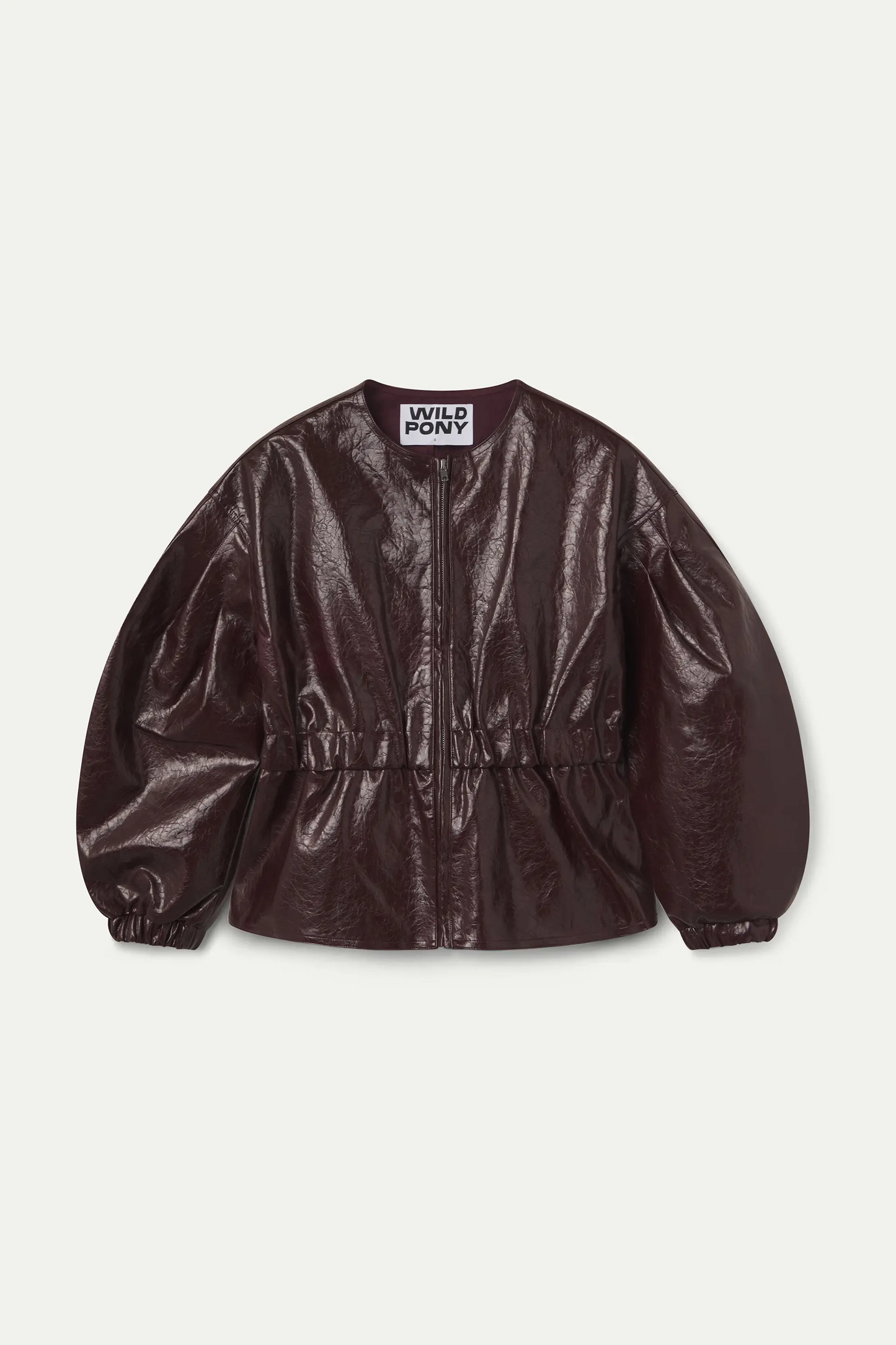 Chaqueta piel sintética burdeos
