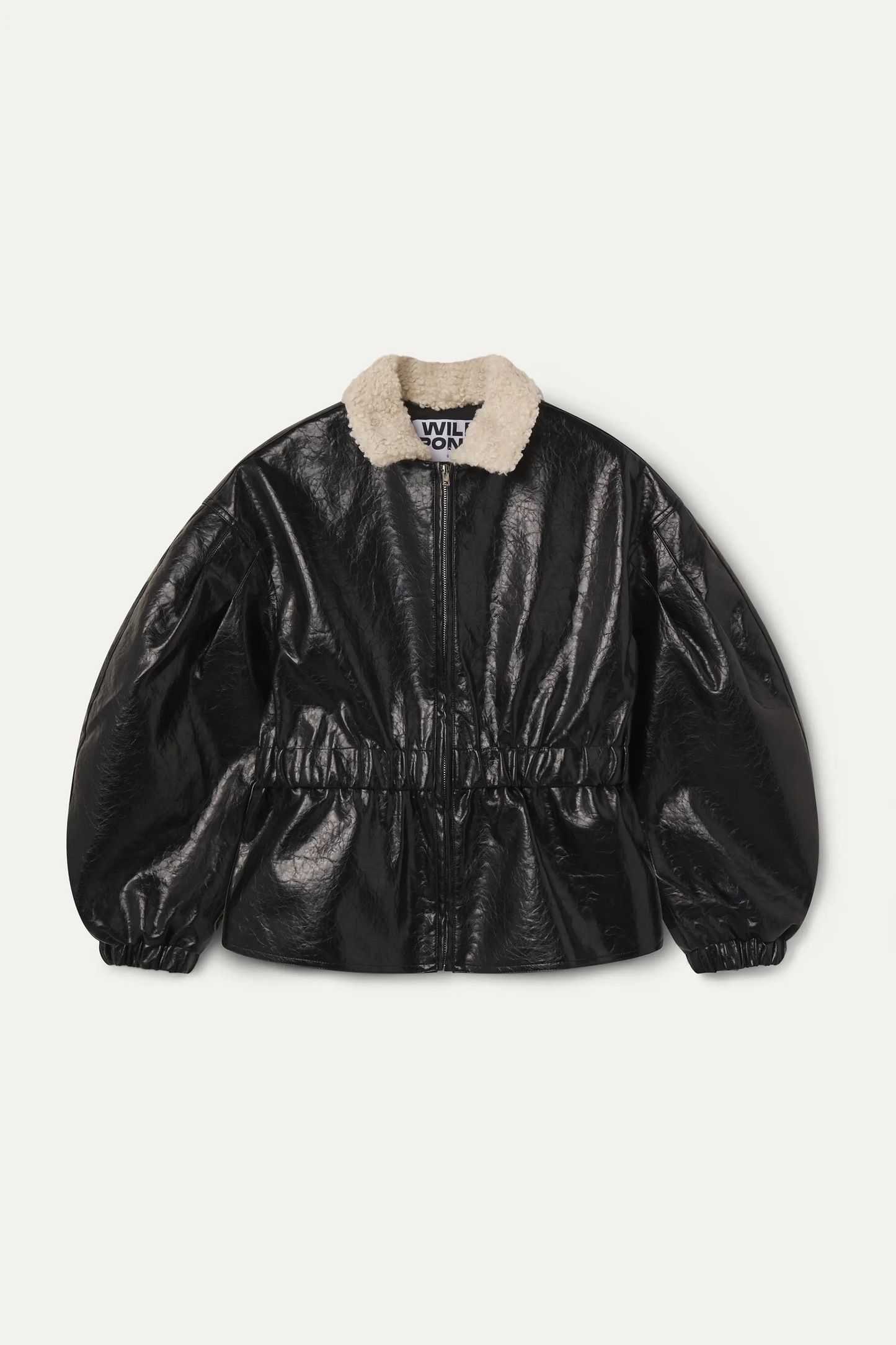 Chaqueta piel sintética negra