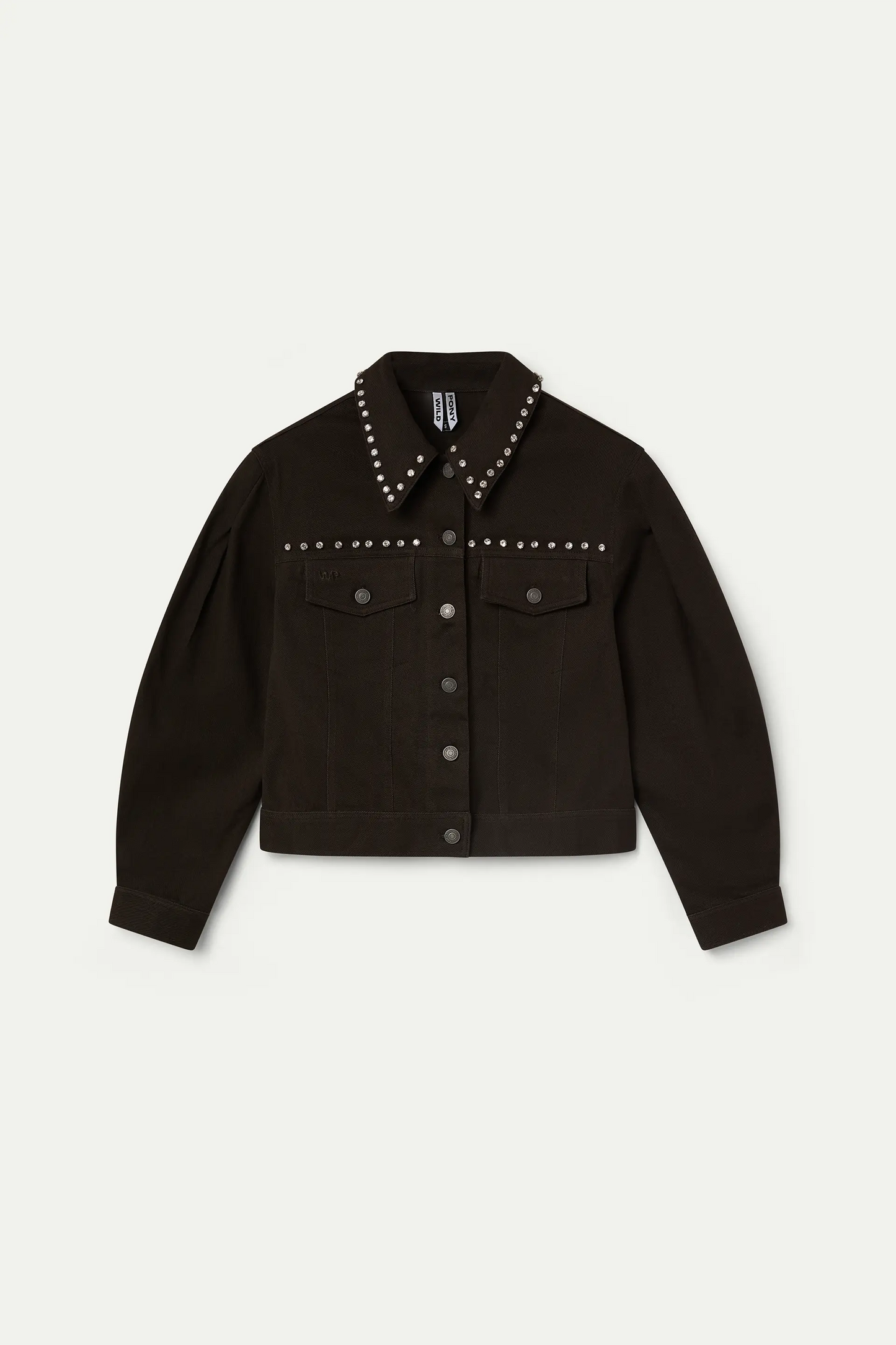 Chaqueta vaquera verde oscuro con apliques