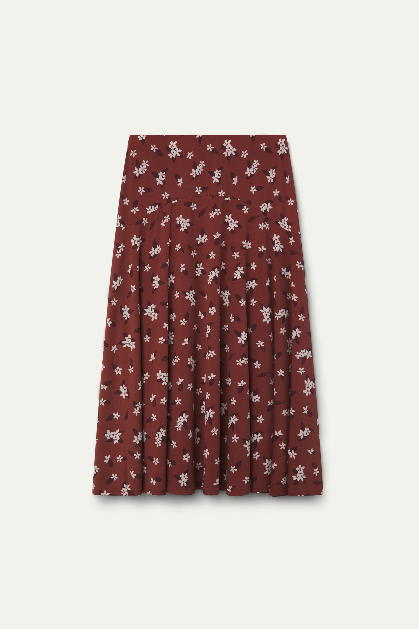 Almond Flower Print Midi Skirt