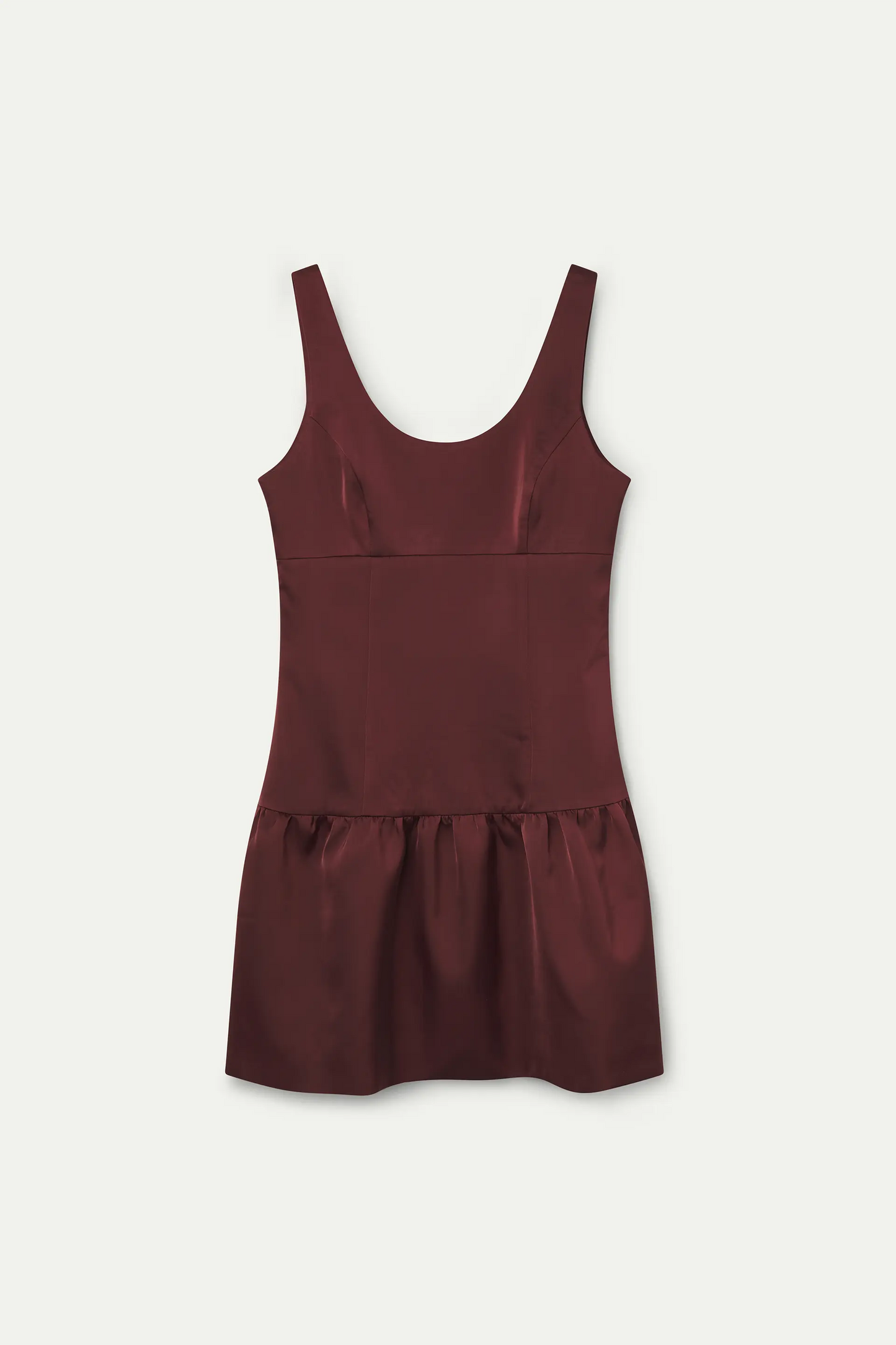Vestido corto satinado marrón