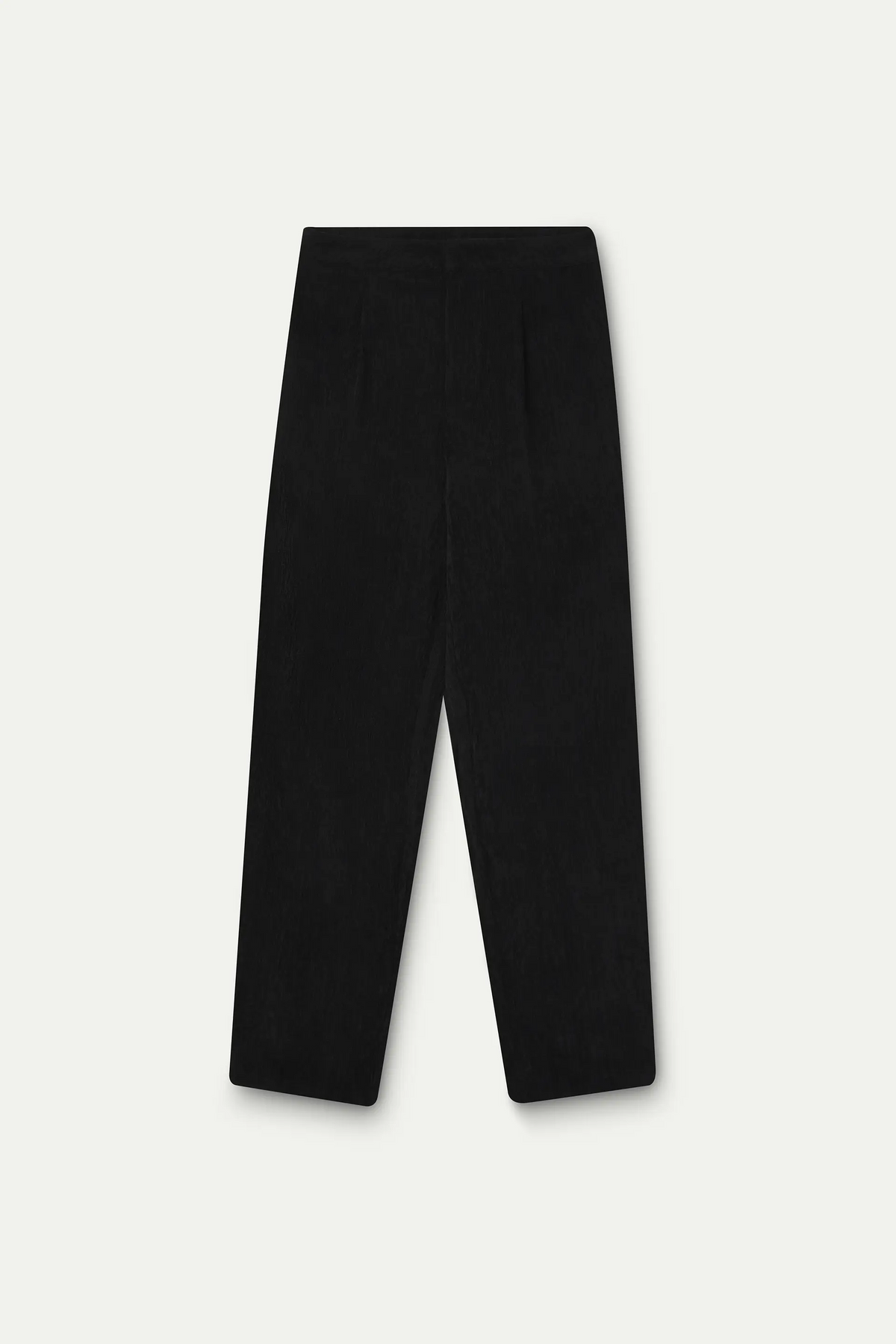 Pantalón recto de terciopelo negro
