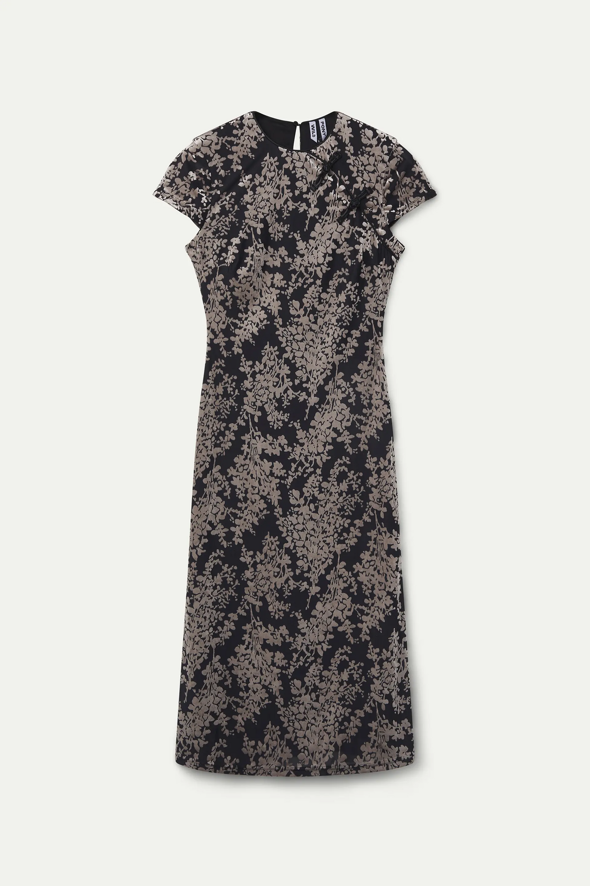 Vestido midi con estampado Devore blanco y negro