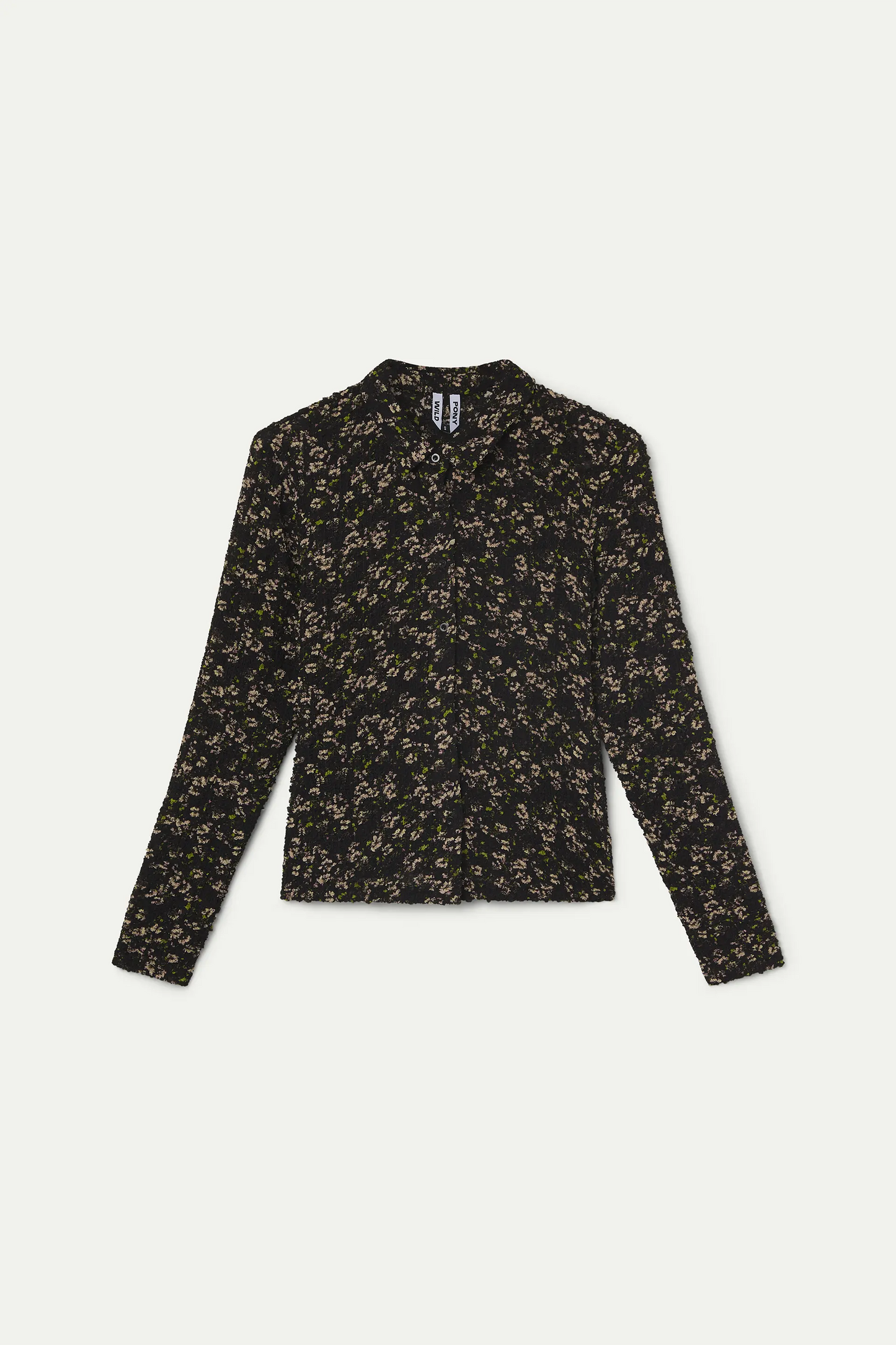 Camisa con estampado de flores brillantes verde
