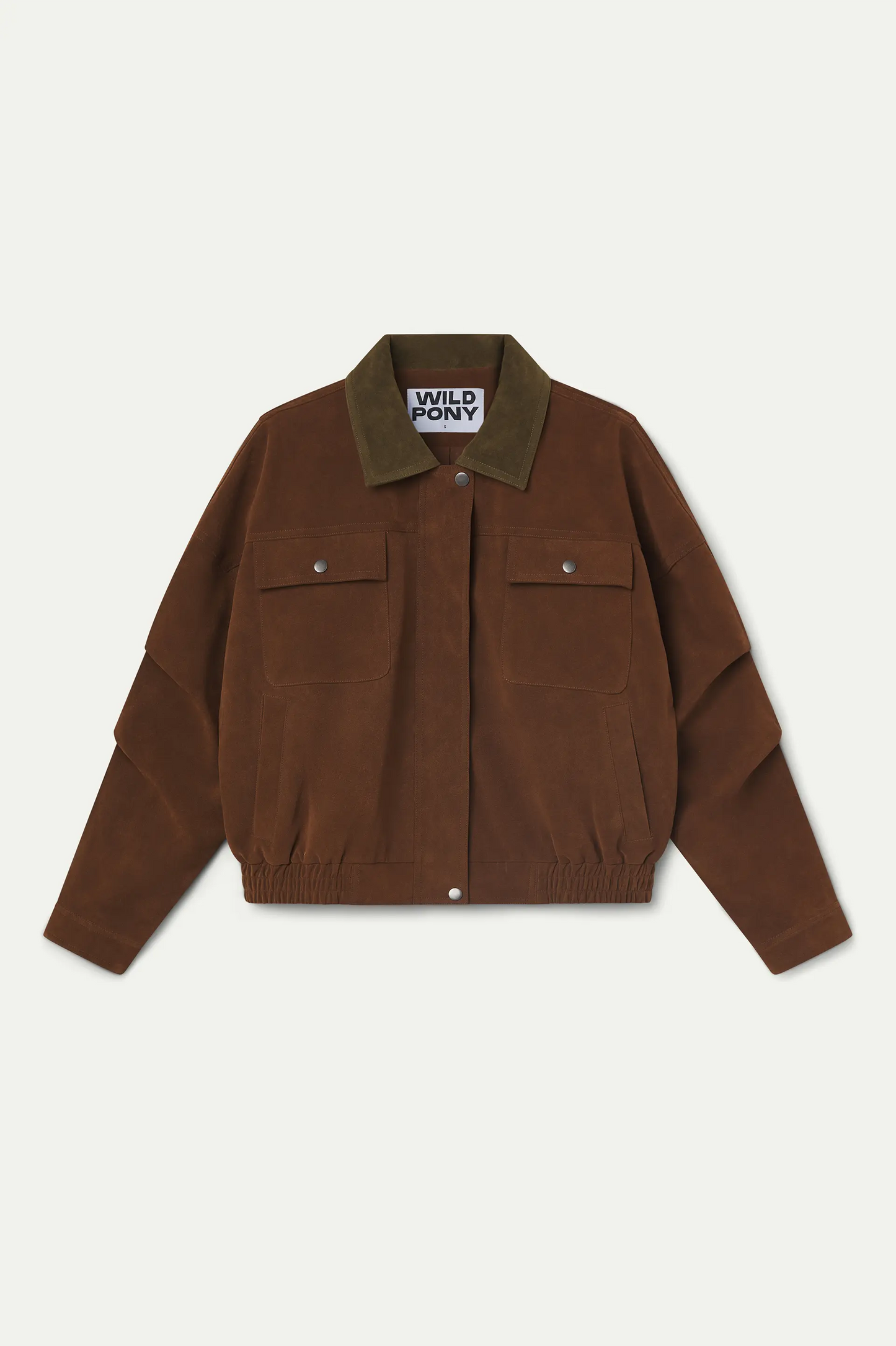 Chaqueta ante marrón con bolsillos