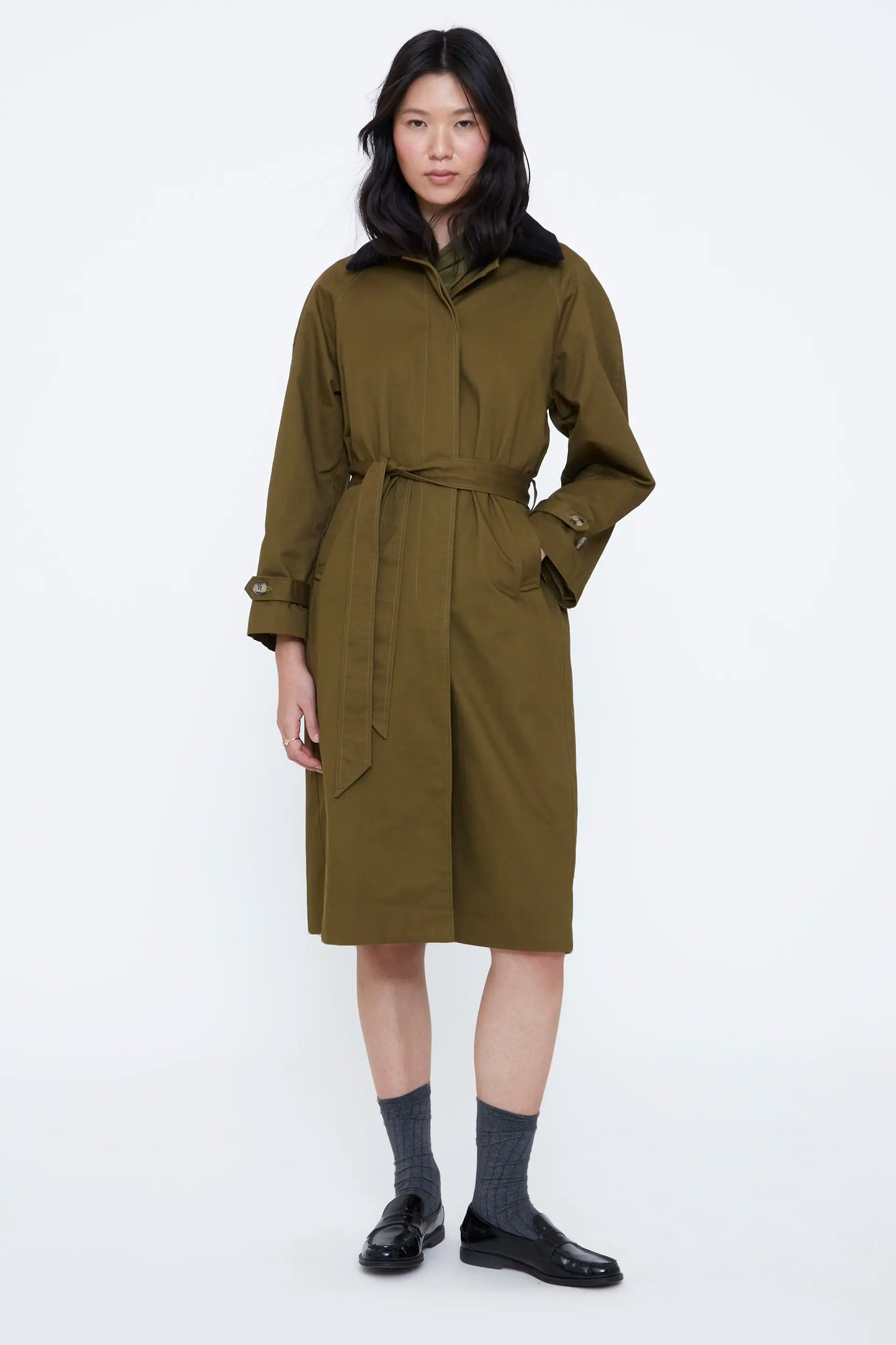 Gabardina verde oliva