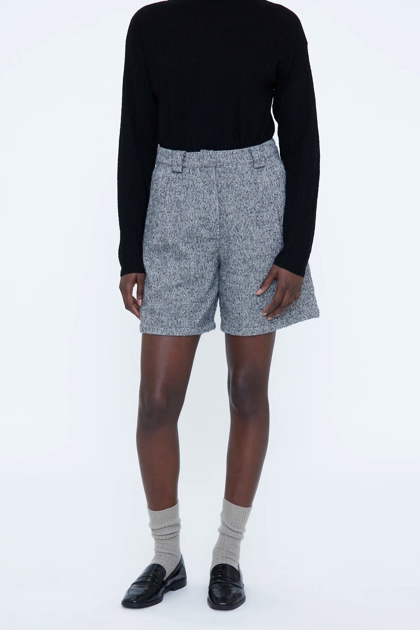 Grey tweed shorts