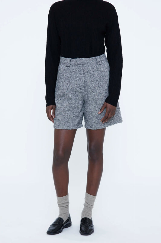 Shorts tweed gris