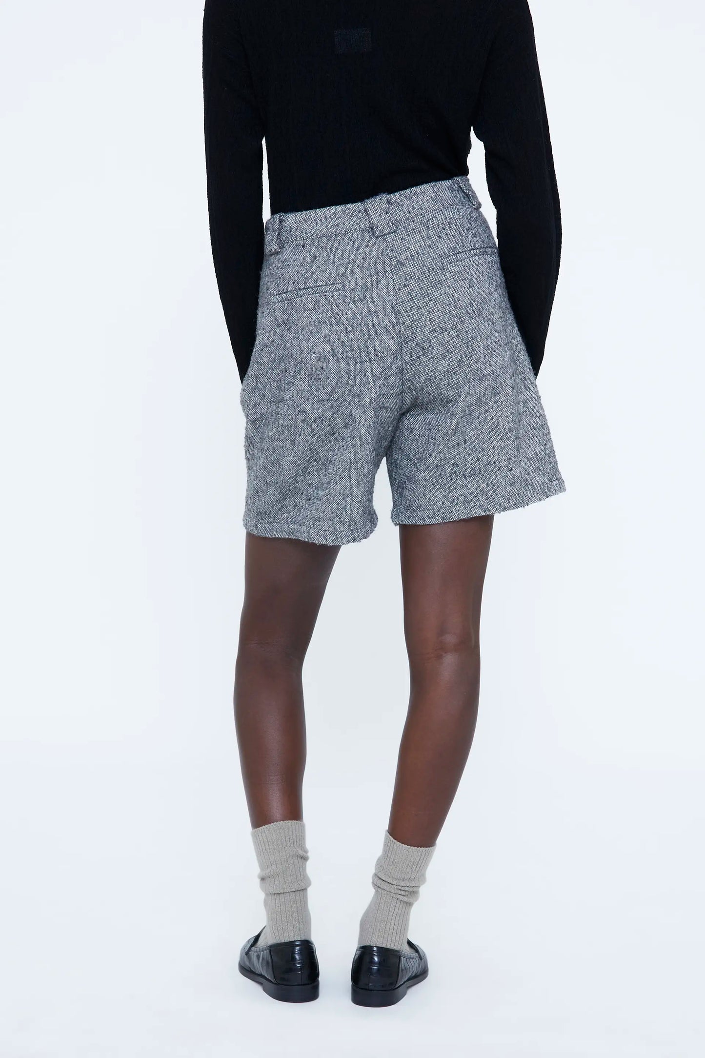 Grey tweed shorts
