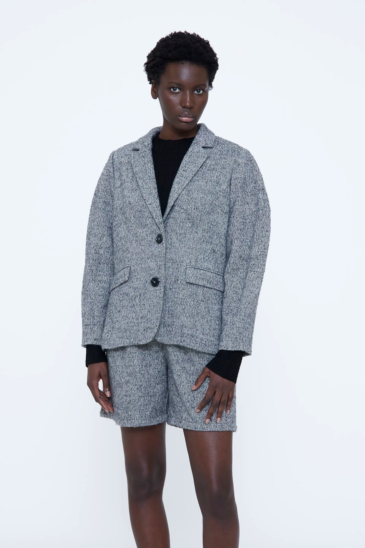 Blazer tweed gris