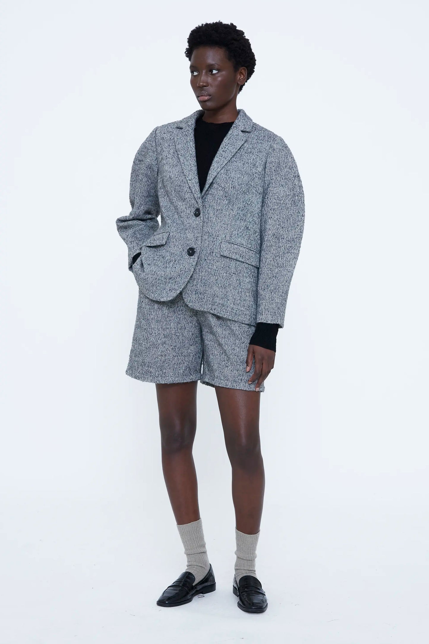 Blazer tweed gris