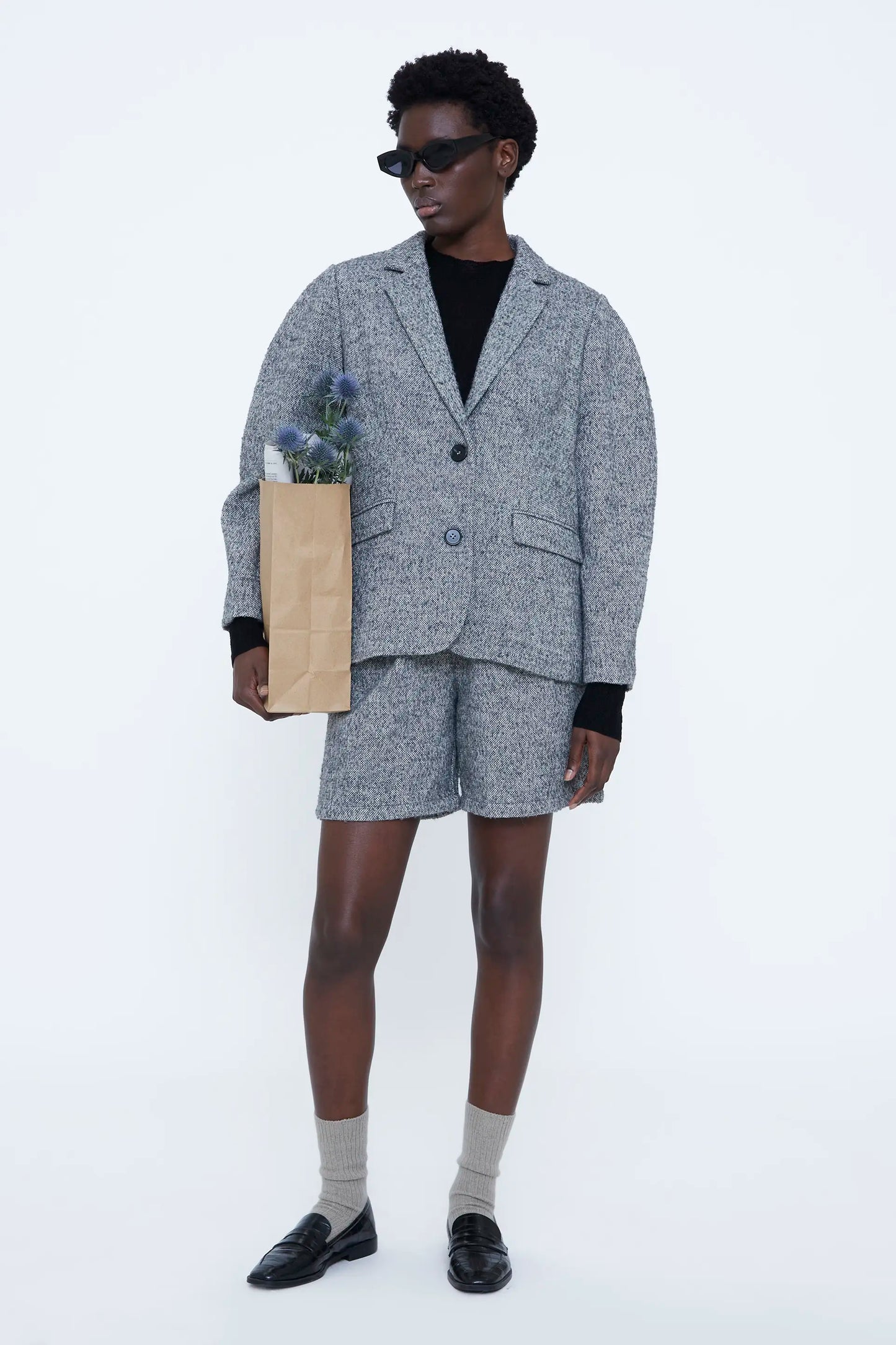 Blazer tweed gris