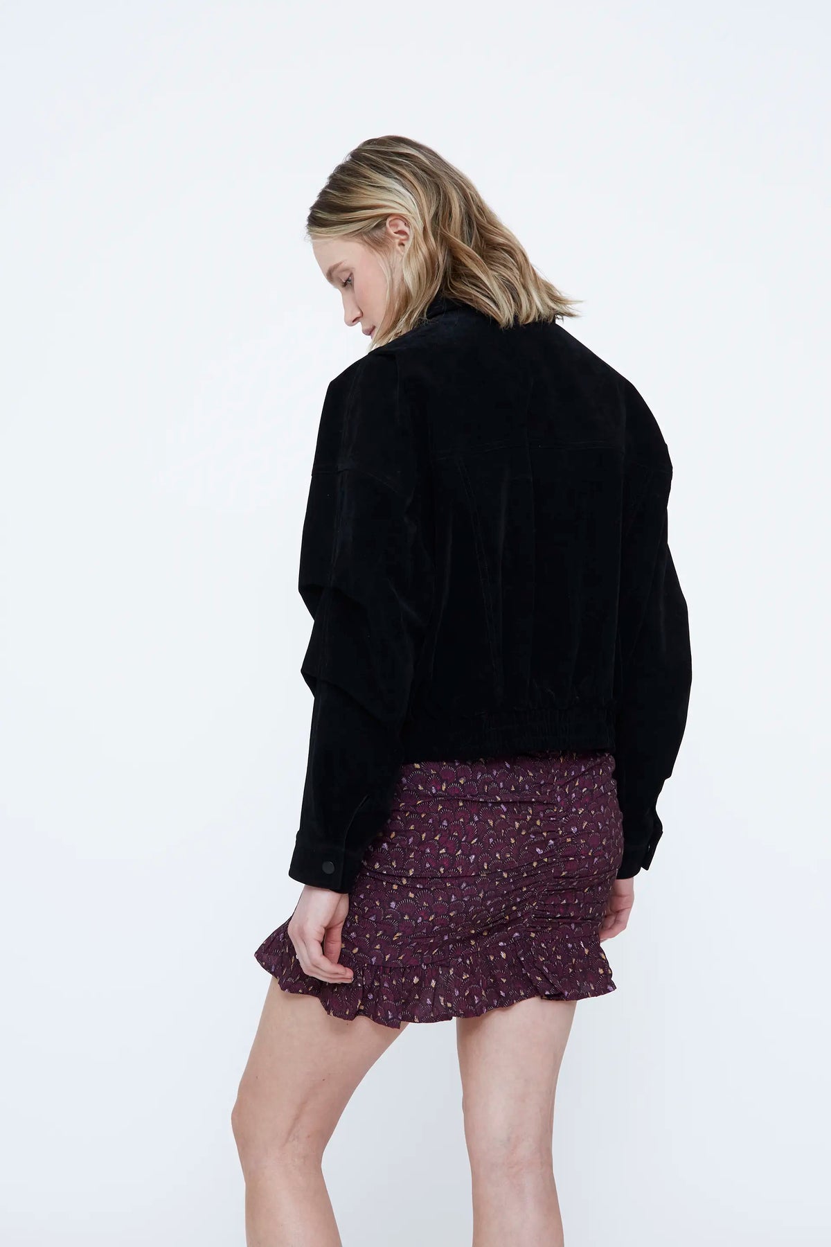 Black suede jacket with pockets