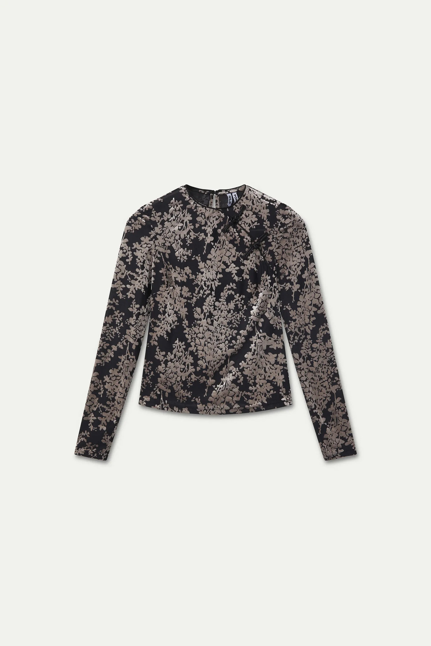 Top con estampado Devore blanco y negro