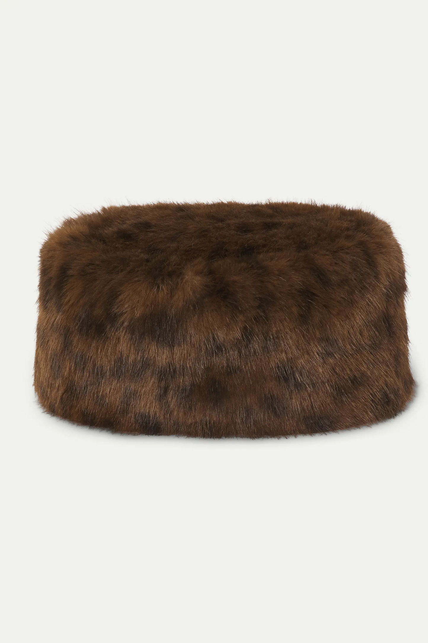 Leopard print faux fur hat