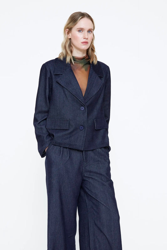 Blazer azul marino dos botones