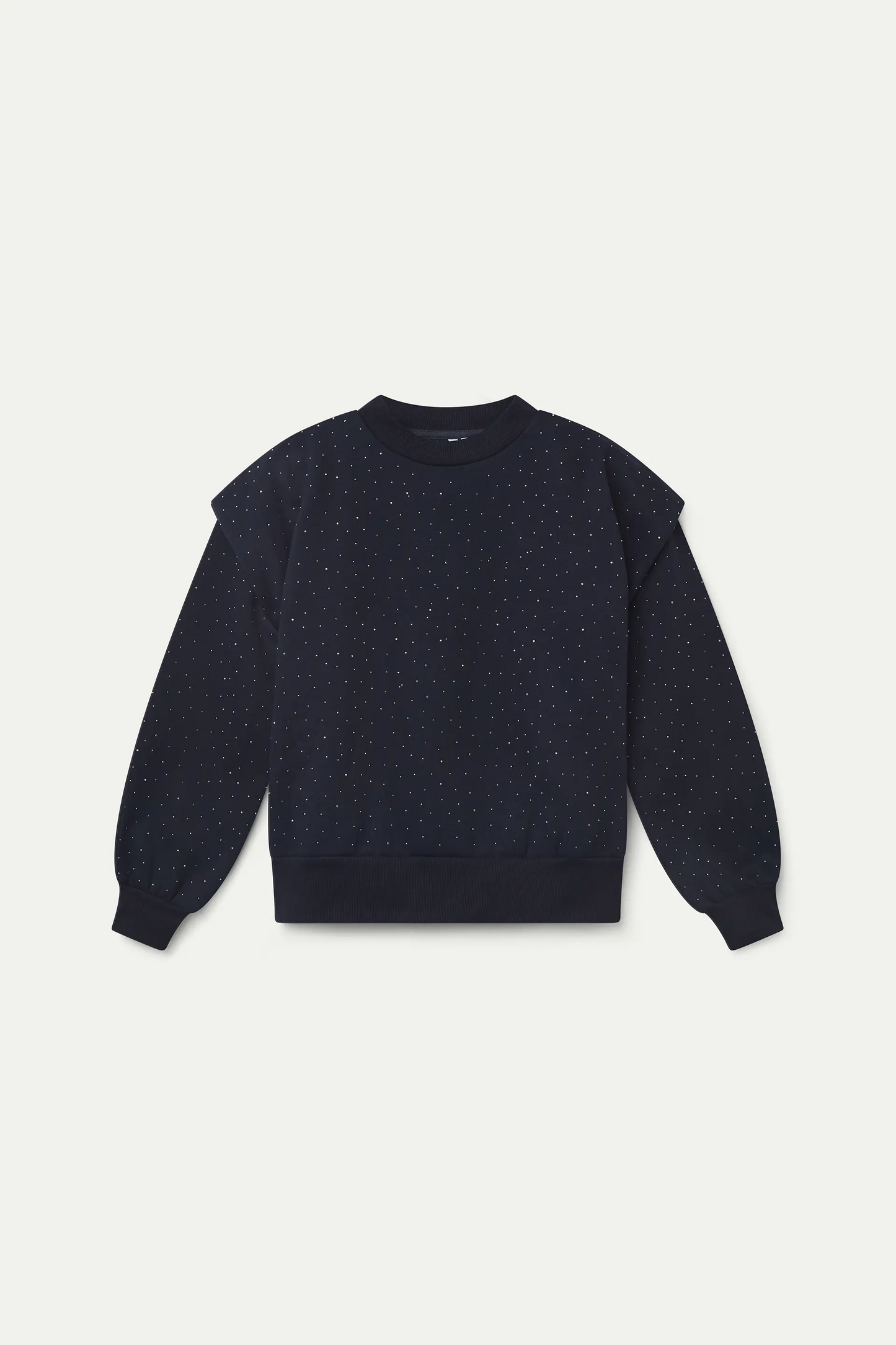 Sudadera azul marino con apliques brillantes