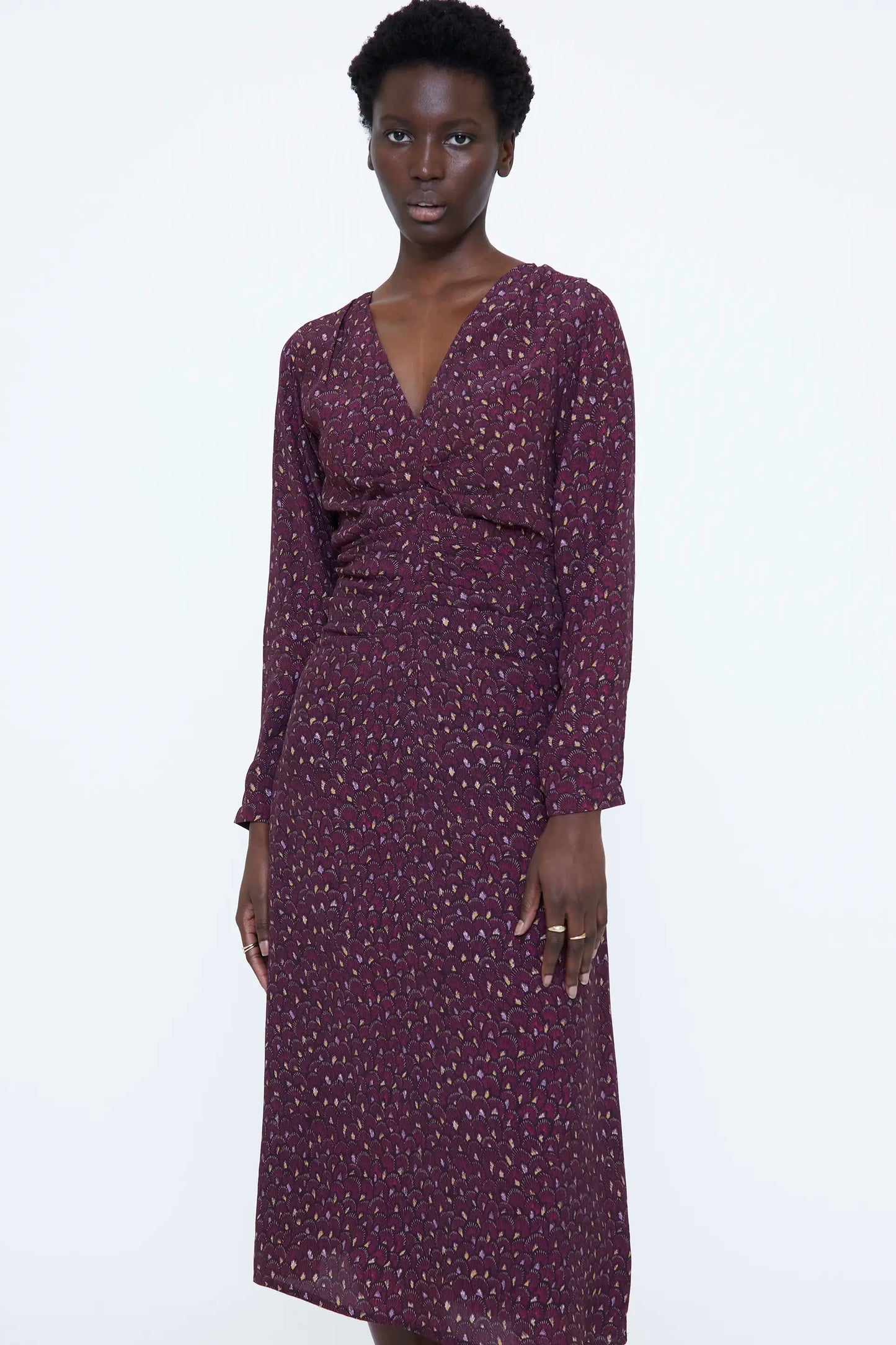 Vestido midi con estampado Piuma