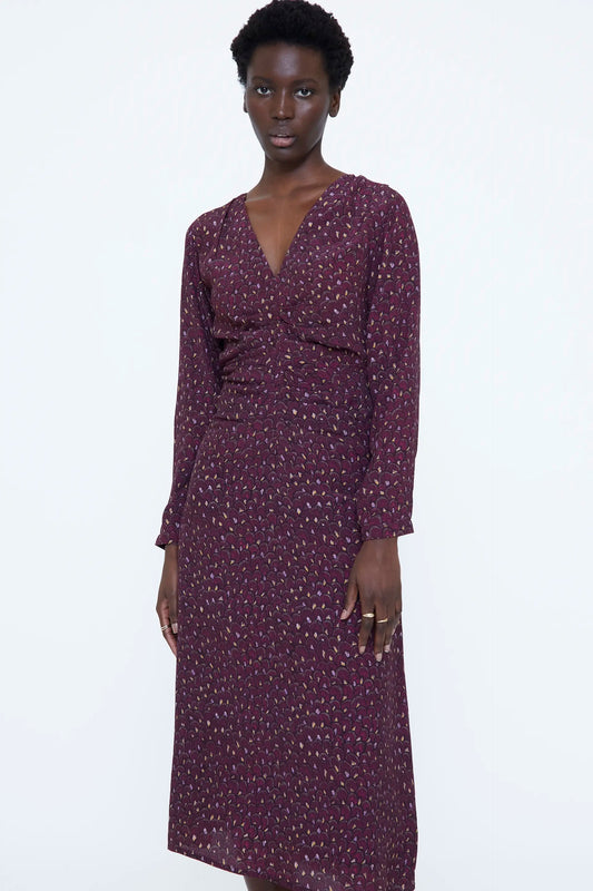 Vestido midi con estampado Piuma