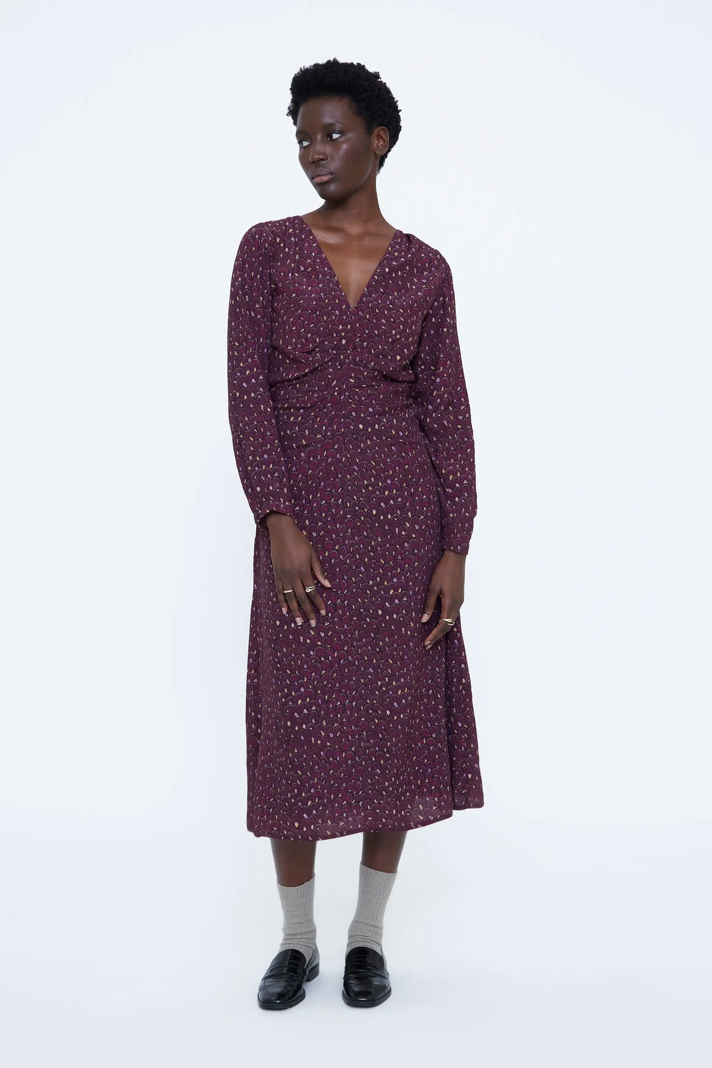 Vestido midi con estampado Piuma