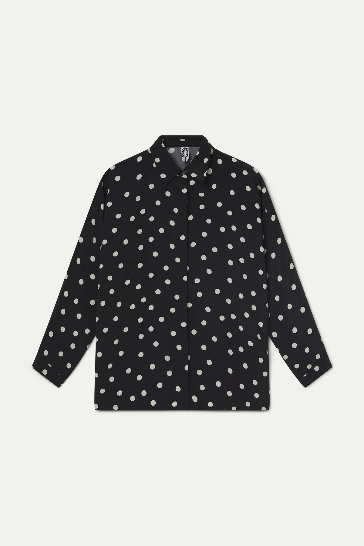 Black and white large polka dot shirt