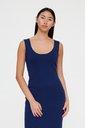 Vestido midi punto navy blue